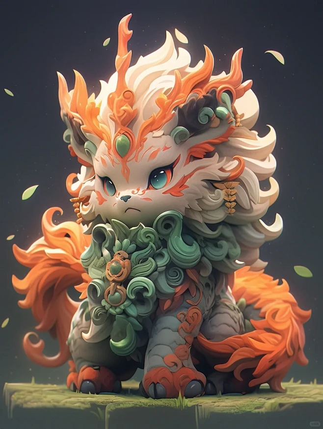 盲盒设计｜中国神兽｜Q版麒麟｜By AI