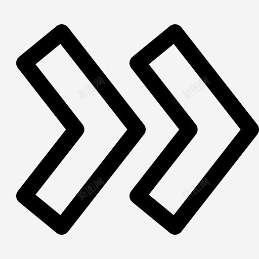 双箭头加速按钮图标 设计图片 免费下载 页面网页 平面电商 创意素材