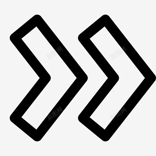 双箭头加速按钮图标 设计图片 免费下载 页面网页 平面电商 创意素材-花瓣网