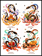 国风插画｜2025蛇年生肖插画｜蛇与花合集❗️ - 小红书