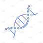线性的蓝色DNA分子图标