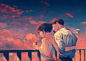 81. 가장 좋아하는 시간 : 너와 함께 노을을 보는 순간.  Our most favorite time  Sunset with you.