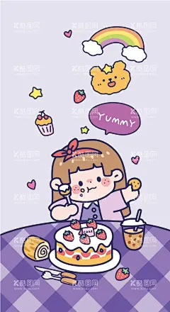 紫色卡通壁纸  - 源文件下载【酷图网】卡通,女孩,壁纸,儿童,可爱,女生,贴纸,手账