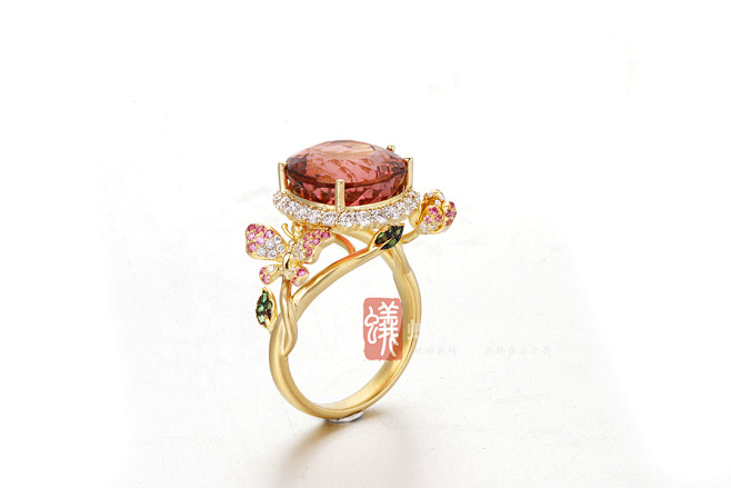 蚂蚁创意珠宝工作室珠宝设计定制红碧玺戒指