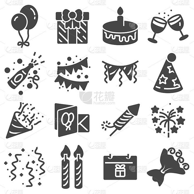 生日图标和派对图标
