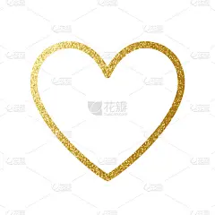 黄金心形形状-矢量图标