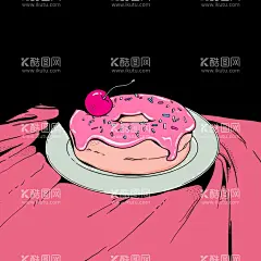 手绘插画甜品甜甜圈分层文件图片  - 源文件下载【酷图网】手绘,插画,美食,甜品,甜甜圈,分层文件,手账,素材