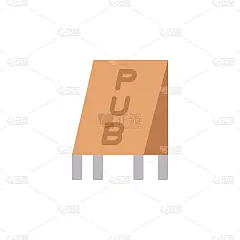 酒吧，户外板的图标。简单的颜色矢量元素的国际啤酒日图标用户界面和用户体验，网站或移动应用程序