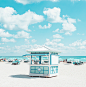 Cabana : A look into the cabanas lining the sands of Miami Beach, Florida.