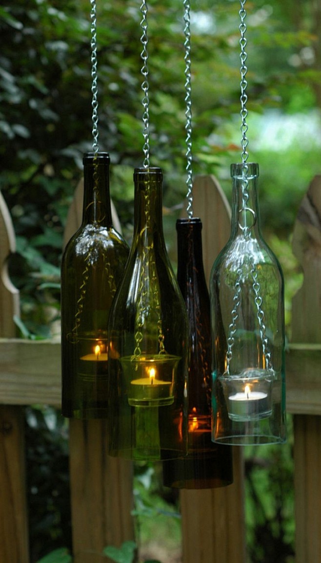25例回收旧酒瓶的创意DIY 生活圈 展...