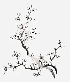 黑色中国风水墨画梅花高清素材 中国风 古风 国画 梅花 毛笔画 水墨画梅花 绘画 花 免抠png 设计图片 免费下载