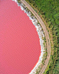 位于澳大利亚的Lake Hillier，来自幻想世界的粉色玫瑰湖，美哭~