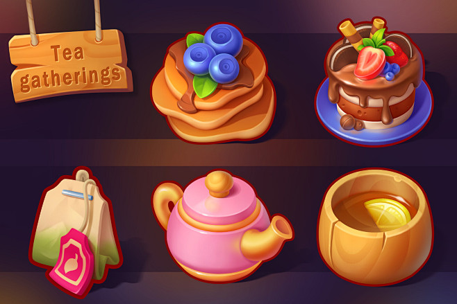 Tea gatherings icons