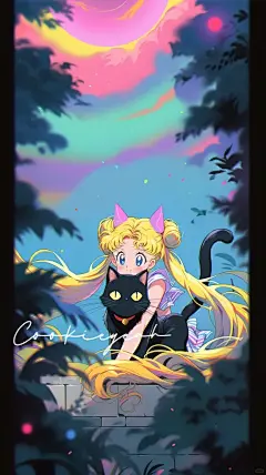 Mid journey | 美少女 旧动漫壁纸