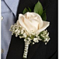 FiftyFlowers.com - Classic Rose Ivory and Peach Boutonniere and Corsage Wedding Package