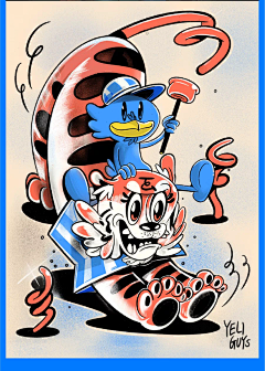Abaodan采集到插画-粗描边