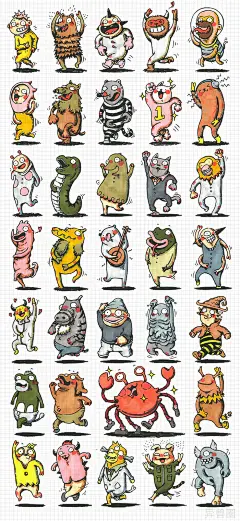 【异兽圈】小人800/1000-罗元_异兽圈,手绘_涂鸦王国插画