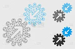 复杂性,铁丝网,嵌齿,模型,几何形状,直的,沟通,联系,相伴,选择
