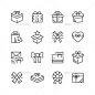 设置行礼物——人造物体对象的图标Set Line Icons of Gift - Man-made objects Objects周年纪念,生日,奖金、弓、盒子,卡片,庆典,圣诞节,设计,设计师,事件,礼物,礼物盒子,心,节日,图标,说明,孤立的,线,对象,轮廓,包装,包裹,现在,丝带,集,形状,符号,吃惊的是,象征 anniversary, birthday, bonus, bow, box, card, celebration, christmas, design, designer, event, 