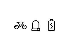 Icons for the UI of the «E-Bike-Ride» Terminal.