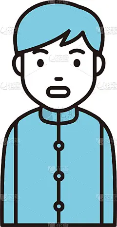 一个愣住了的男学生的简单插图。