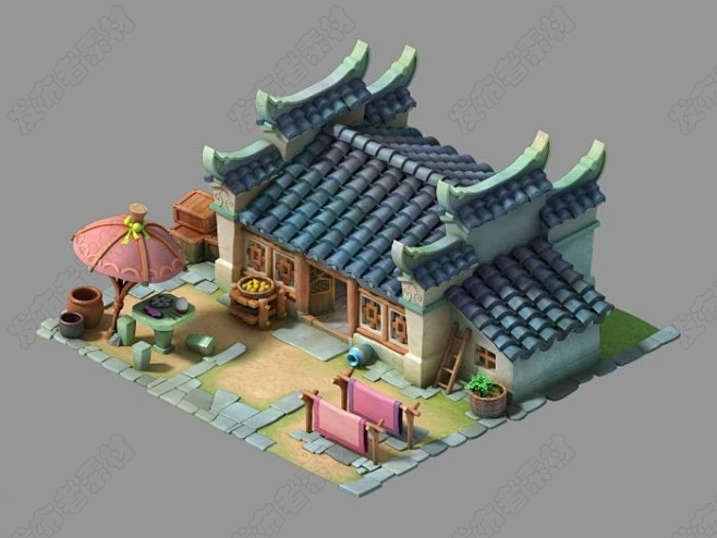 Maya/3Dmax/zbrush/unity/c4d模型62个三维古代场景建筑房子素材-淘宝网-花瓣网