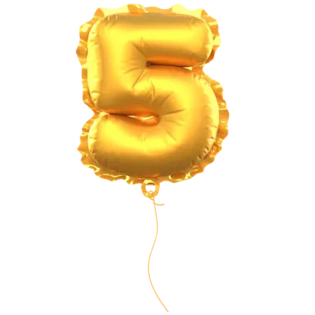 Number 5 Balloon  3D...