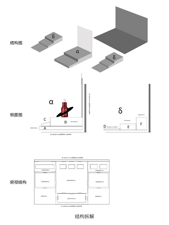 终端设计｜薇诺娜 终端陈列架主推台设计_...