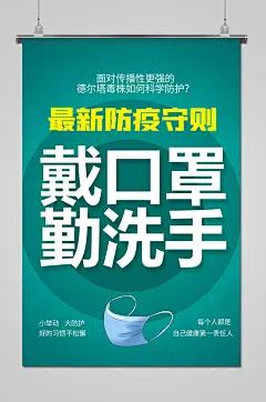 防疫措施戴口罩勤洗手海报
