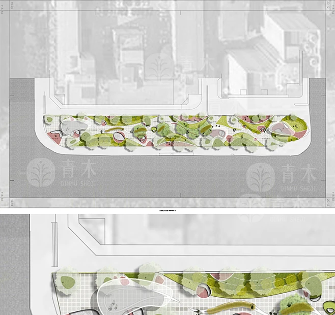 ps彩平psd分层素材园林景观道路绿化总图街头绿地PS彩色总平面图-淘宝网-花瓣网