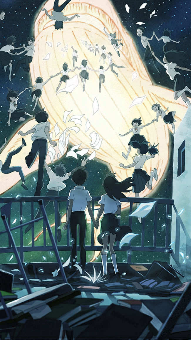 轻轻漂浮在空中。充满漂浮感的插画特辑 :...