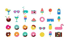 61种夏日矢量冰激凌美食  UI设计素材——下载请到设计百宝箱 https://uirush.net
