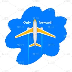 A plane flying in the sky with a call only forward