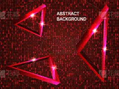 三角形,金属,明亮,背景聚焦,形状,几何形状,圆形,三维图形,红色,发光