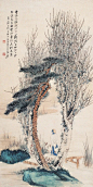 张大千——人物画 | 
张大千 (1899-1983) 四川内江人，20世纪中国画坛最具传奇色彩的国画大师。早期在山水画方面卓有成就。后旅居海外，画风工写结合，重彩水墨融为一体，开创了新的艺术风格。张大千作品题材广泛，人物、山水、花鸟、走兽皆精。画人物多采古装，借人物以抒情怀；画翎毛花卉或工笔或写意，清润秀丽，落落大方；山水涉笔成趣，点画新奇，富有诗意。晚年常用泼墨、泼彩描绘风景，独具风格。