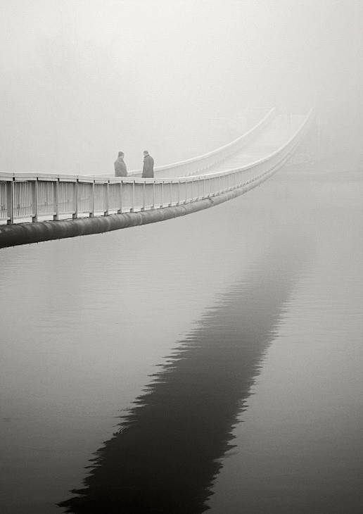 Bridge in the fog  w...