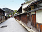 山,街道,日本,八幡堡,琵琶湖,近江八幡市,水平画幅,无人,传统,古老的