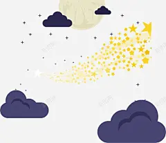 手绘夜晚的流星高清素材 夜晚 免费下载 页面网页 平面电商 创意素材 png素材