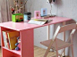 实木书桌书架组合儿童书桌 转角书桌欣赏