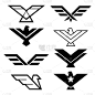 几何形状,鹰,式样,计算机图标,翅膀,简单,图像,模板,收集,飞