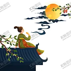 中秋节     月饼插画    【酷图网】中秋节,月饼插画,兔子,中国风,免抠素材