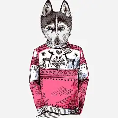 蓝色眼睛的狼高清素材 一只 卡通 手绘 狼 眼镜 简图 蓝色的 元素 免抠png 设计图片 免费下载 页面网页 平面电商 创意素材