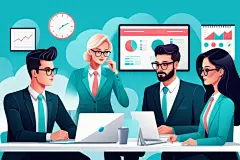 艺术设计扁平风商务办公场景插画