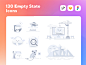 130 Empty State Icons - Illustrations : Click the PREVIEW button at the top-right of the page to see everything that's included in the kit.

Empty state icons bring you 160 icons that can be used as placeholders in empty pages on both web and mobile produ
