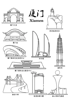 城市地标建筑mbe风插画/手绘简笔画 - 小红书
