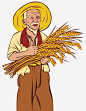 农民高清素材 农夫 农民 卡通 曲线 线条 麦穗 元素 免抠png 设计图片 免费下载 页面网页 平面电商 创意素材