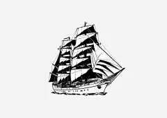 翻窗_新图网 https://ixintu.com 帆船 黑白 卡通