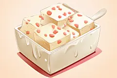 手绘原味炒酸奶元素插画