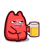 【魔鬼猫表情-喝酒】#半身 动态 啤酒 晕 喝醉 吨吨吨 脸红 IP 魔性 斗图 zombiescat