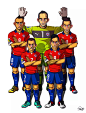 【插画设计】Brazil World Cup 2014巴西世界杯的32支队伍插画设计